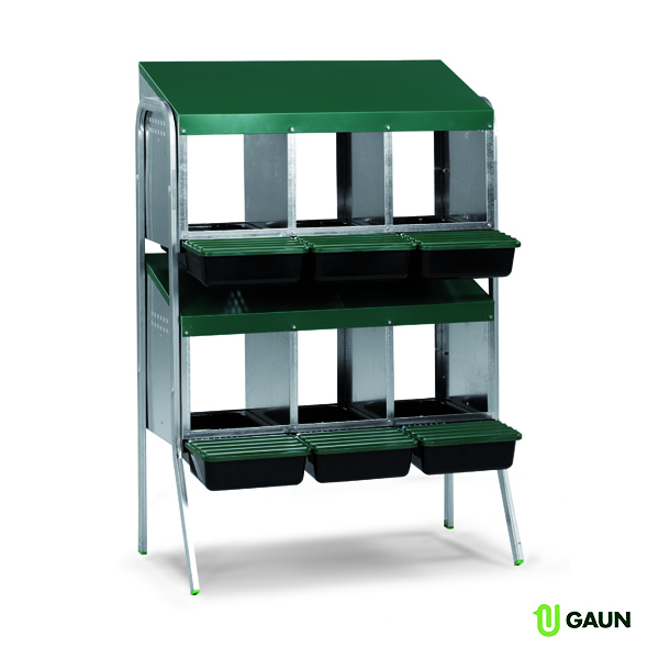 Laying nest plastic floor battery - 6 compartments.